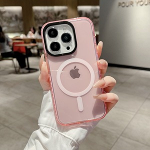 Hai Màu Sang Trọng Từ Phí Không Dây Matte Rõ Ràng Trường Hợp Điện Thoại Cho Iphone 16 15 Cộng Với Pro Max Chống Sốc Trường Hợp Điện Thoại - Product Image 3