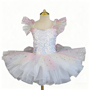 子供の日ステージダンスウェアバレエガールCygnetダンスコスチューム女の子のためのパフォーマンスウェア - Product Image 1