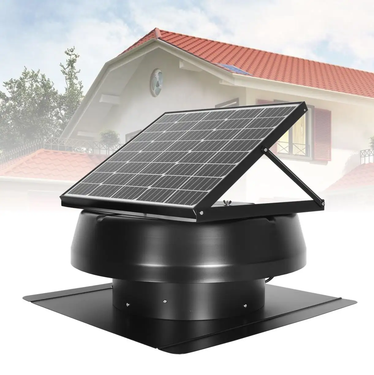 5 años de garantía Ventiladores de escape solares para ático 40W 50W 60W Ventilador de ventilación de techo para garaje Ventilador extractor de aire de calor para ático solar montado en el techo