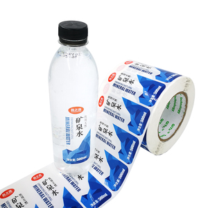 Custom Blue Waterproof Adhesive BOPP Mineral Water Bottles Labels Plastic Bottle Label Stickers Printing Packaging Labels