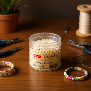 Perle Ilan Perla 6mm 80g color perla per la creazione di gioielli - Product Image 2