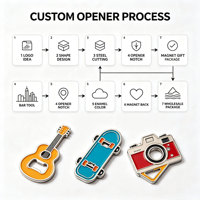 Décapsuleur en acier inoxydable personnalisé avec logo, aimant de réfrigérateur, autocollant métallique multifonctionnel OEM, cadeau