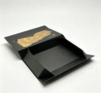 Boîte cadeau magnétique noire et or de luxe, boîte cadeau rigide pliable avec logo personnalisé pour les cadeaux de mariage et de fêtes