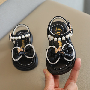 Sandales pour bébé fille de 0 à 3 ans, semelle souple, nœud, sandales princesse, pantoufles pour bébé fille - Product Image 4