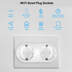 ปลั๊กอัจฉริยะ Tuya พร้อมฟังก์ชันวัดพลังงาน ตั้งเวลา ควบคุมผ่าน WiFi ช่องเสียบคู่ 16A 2 in 1 รองรับปลั๊กแบบ EU ใช้งานร่วมกับ Alexa และ <span class=keywords><strong>Hey</strong></span> <span class=keywords><strong>Google</strong></span> ได้ - Product Image 2