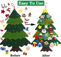 DIY עיצוב הבית הרגיש חג המולד עץ סט קיר תליית ילדי של הרגיש חג המולד קרפט ערכות עבור קיר קישוט