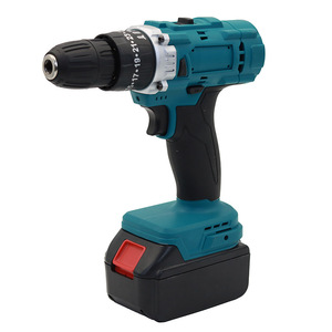 Taladro de impacto transfronterizo de 21 V con portabrocas sin llave de 1/2 pulgada, motor con escobillas, a batería, dos velocidades, reversible, herramienta de bricolaje - Product Image 1