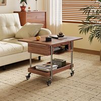 Table basse convertible moderne de style italien, luxe léger, en bois massif, multifonctionnelle, chariot de rangement mobile pour collations, mobilier de maison