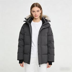 מעיל פארקה עם קפוצ'ון פרווה לבן זאב, יוניסקס |   מעיל חורף עמיד למים ורוח |   בידוד תרמי נושם, ממולא, שירות OEM ארוך טווח - Product Image 3