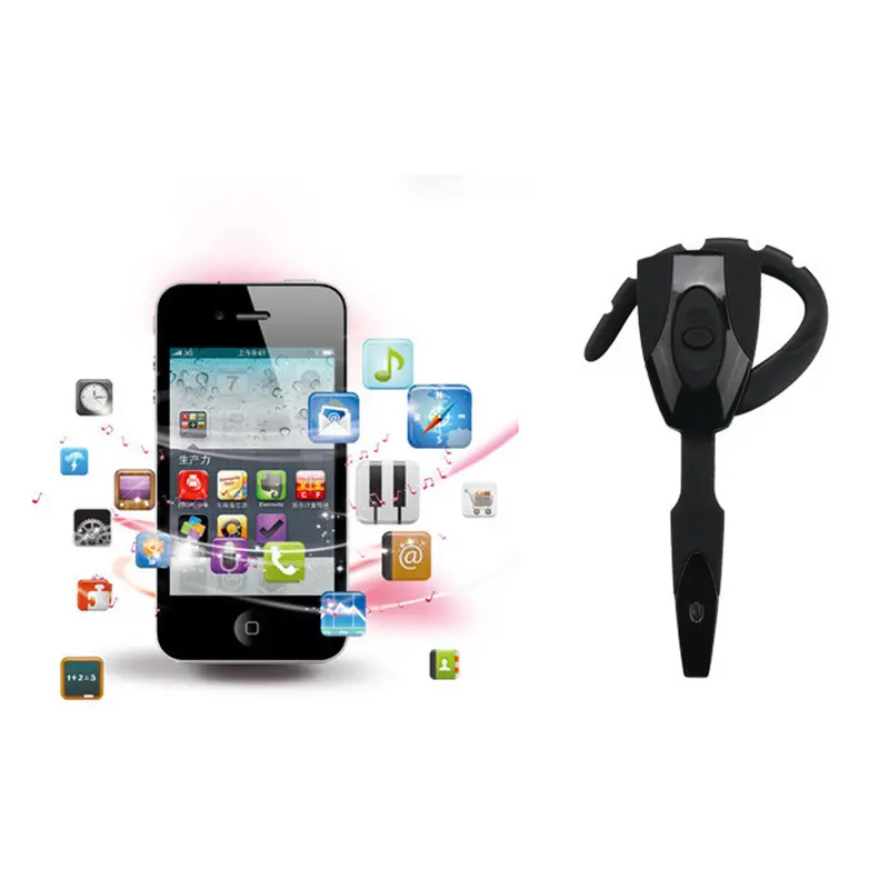 Mobile phones Hanging Ear headset Wireless Handsfree Single Ear-hook Earphone Button Silica Gel Headphone with Mic for PS3
