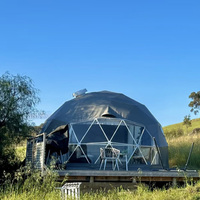 Tente Dôme Géodésique en Aluminium Imperméable Quatre Saisons, en Polyester 210T, Luxe, Résistante au Vent, Personnalisable ODM, pour Glamping, Cabane, Ferme, B&B, Vacances
