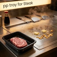 Plateau d'emballage en blister PP personnalisé pour viande, poulet, bœuf, steak, pour la vente en gros et l'affichage en supermarché
