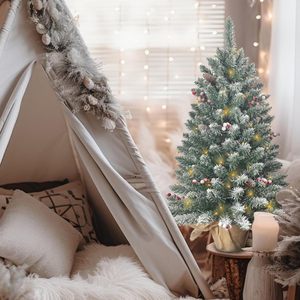45/60/90cm Artificial Small White PE&PVC Mini Christmas <b>Tree</b> With <b>Light</b> and Decorations - Product Image 4