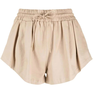 Leduo Customized Summer Fashion Forward High-Quality Regular Waist Light Brown Short for Women - Product Image 1