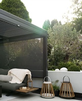 Pergola à lames en aluminium pour villa, cour, bord de piscine, jardin, terrasse, toit rétractable motorisé, imperméable, résistant à la pluie, pavillon