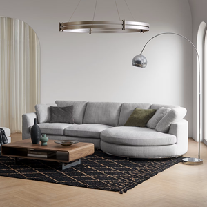 Ensemble de meubles de salon modernes de luxe, modulaires en tissu avec rembourrage en éponge pour appartement - Product Image 2