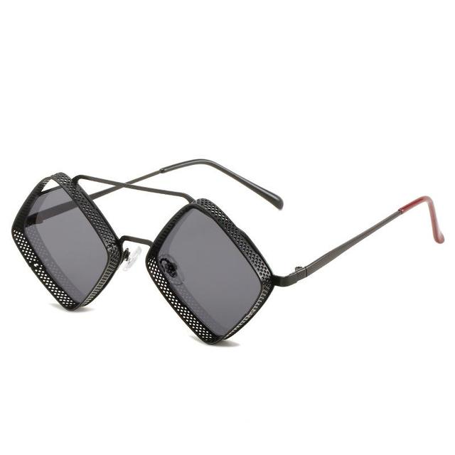 2190 Metal Diamond-Shape Double Beam Sunglasses for Men and Women PC Frame Polarized Lenses UV Protection Wholesale
