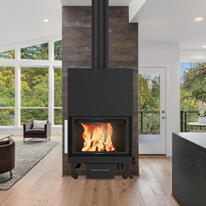 Poêle Chaudière à Bois TZAKI40 Design Moderne, Haute Puissance 40KW, Capacité 120L, Foyer avec Grande Fenêtre Panoramique à Vendre - Product Image 5