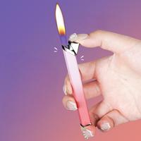 Vente en gros pas cher briquet coupe-vent flamme rechargeable butane camping pour cigare fumer des cigarettes briquet mince allongé en métal