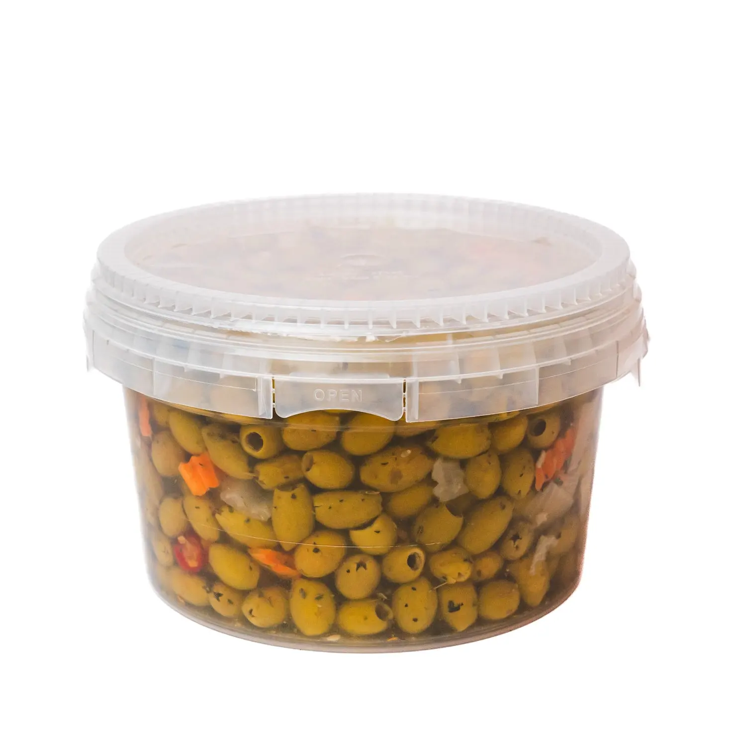 Made in Italy Natural Green Olives With Pickle Vegetables in 3,5Kg Bucket Perfect as Appetizer