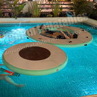 Extérieur Gonflable Rond Filet Flottant Chaises Longues Chaise Adulte Bronzage Pier Piscine à Vendre