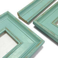 Cadre photo en bois massif de haute qualité, bleu rétro vintage, fait main, écologique, pour œuvres d'art DIY, vente en gros, décoration intérieure