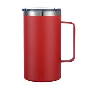 24 oz Coffee <b>Mug</b> Stainless Steel Double Wall Vacuum Insulated Tumbler with Handle, Lid - Product Image 6