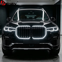 Pour BMW X7 G07 LCI 2020-2026 : Calandre avant avec éclairage LED, garniture de calandre de course, accessoires extérieurs automobiles
