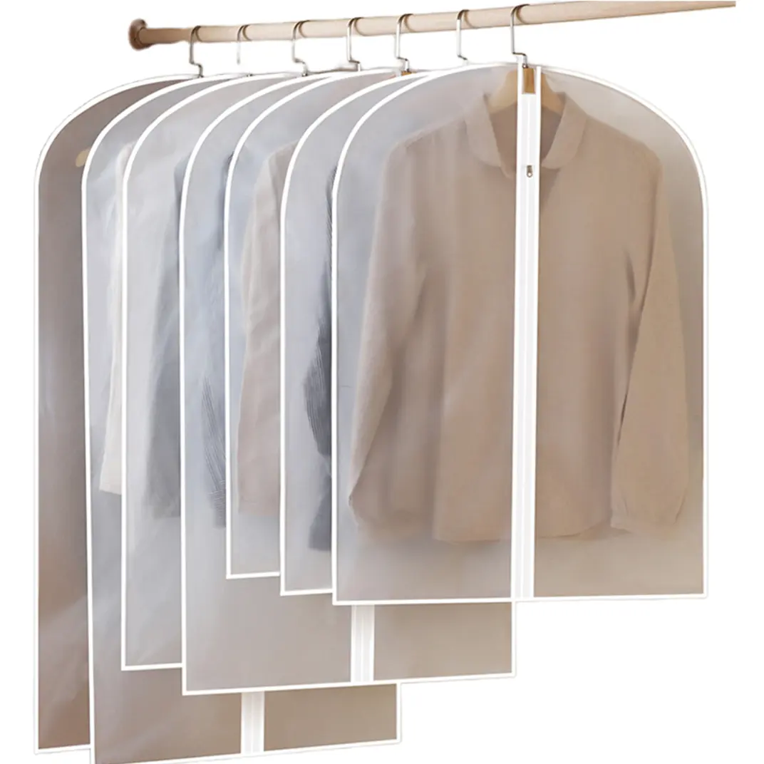ขนาดใหญ่ขนาดชุดเสื้อผ้าฝาครอบเก็บกระเป๋าป้องกันฝุ่นกันฝุ่นBreathableสีขาวเสื้อผ้าถุงซิป