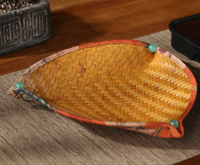 Plateau à fruits en bambou de forme irrégulière artisanale - Plateau de service pour Ramadan et mariage pour une décoration moderne de la maison