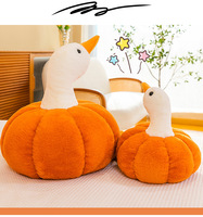 Boneka Plush Ultra Lembut Isi Kapas PP Desain Labu Angsa Putih Berbagai Ukuran, Hadiah Ulang Tahun yang Menenangkan, Mainan Mesin Cakar, Unisex