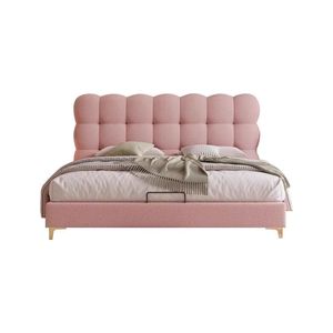 Kinderbed <span class=keywords><strong>Cream</strong></span> - Meisjes Bubble Princess Modern Minimalistisch Zacht Matras Enkelbed Lamvel Effen Puff Stof Bed - Product Image 6