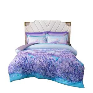 Satin Fabric Luxury Bedding Sets digital Print Duvet Cover Pillowcase Bed Clothes For Home Textile