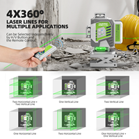 Niveau laser Huepar ZK04CG, nouveau design, 4D, 16 lignes, faisceau laser vert