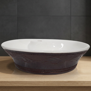 Évier de comptoir en ciment effet terrazzo rustique au design moderne, lavabo décoratif écologique pour salle de bain - Product Image 4