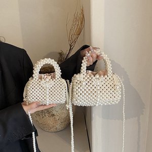 Sac à main de luxe fait main pour mariée, orné de perles, élégant pour femme, pochette de soirée, sac à bandoulière, sac fourre-tout - Product Image 2