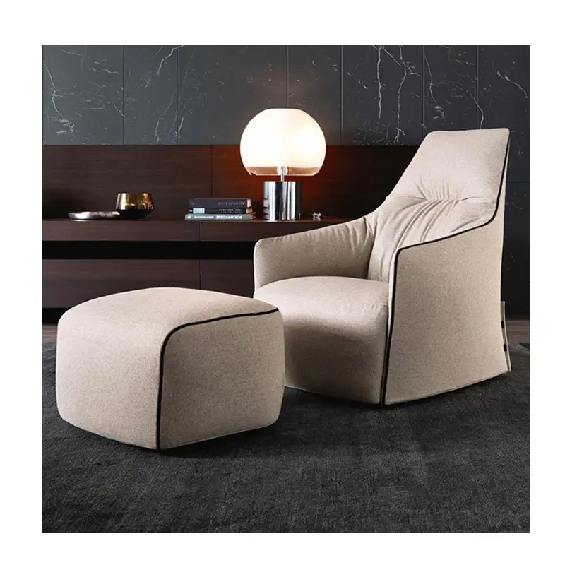 Modern Design Lounge Sofa Armstoel En Poef Wit Accent Enkele Fauteuil Wingback Puff Fauteuil Voor Woonkamer Meubels