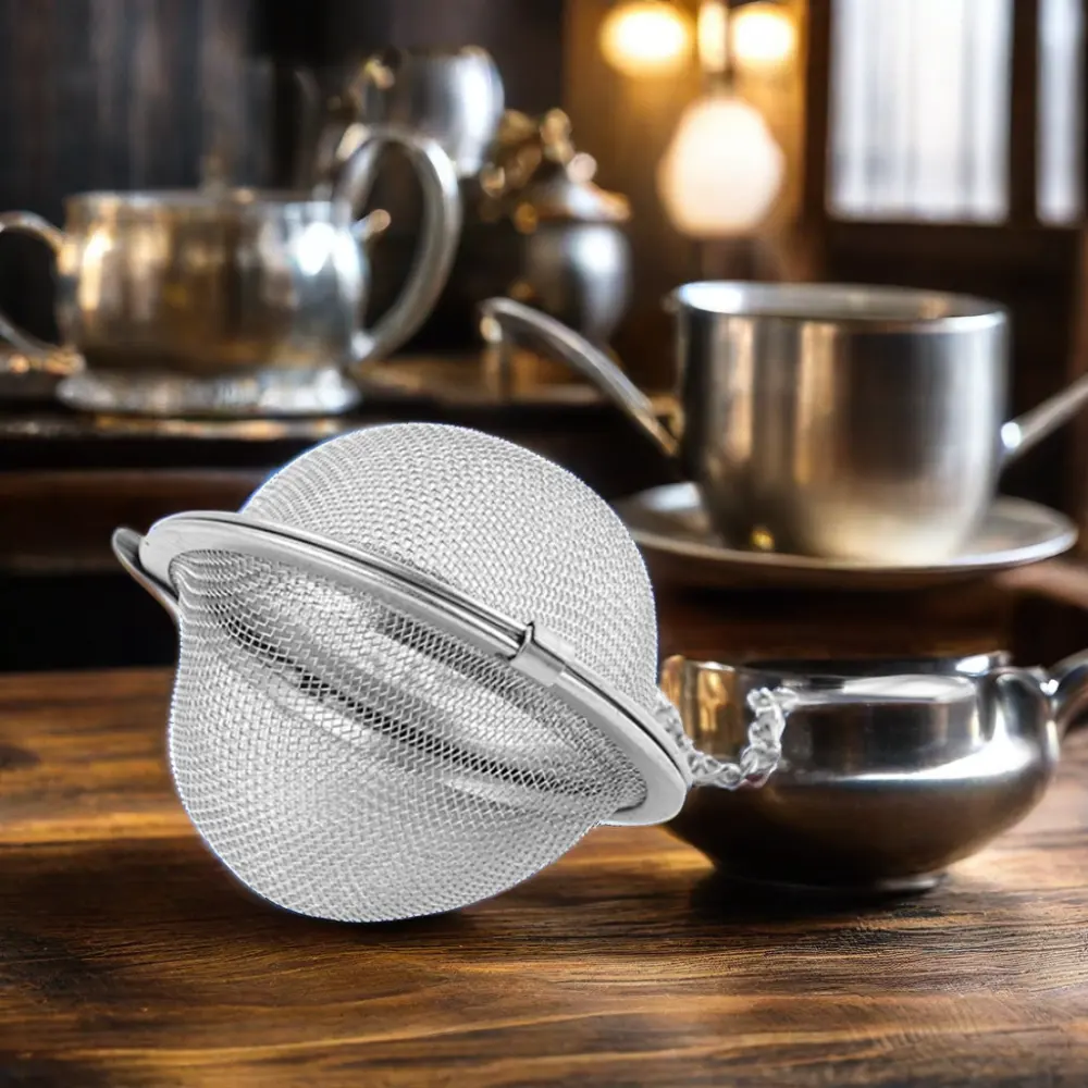 مرشحات مصفاة شاي من الفولاذ المقاوم للصدأ كرات شاي شبكية سلكية لشاشة معدنية لشاي أوراق الشاي سائبة آمنة على الغذاء