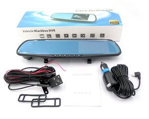 卸売 車載ブラックボックス フルHD デュアルレンズ ドライブレコーダー 4.3インチ バックミラー型 車載DVRカメラ ナイトビジョン - Product Image 6