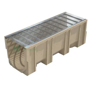 Resin concrete and polymer concrete drain channel gutter