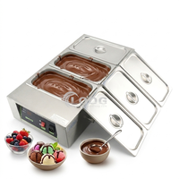 Nouvelle machine à faire fondre le chocolat électrique numérique en acier inoxydable pour usage commercial avec 3 réservoirs Bain Marie, fonctionnement facile, certifiée CE