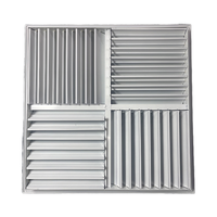 Systèmes HVAC Diffuseur d'air carré multidirectionnel en aluminium Diffuseur de grille et de registre de plafond