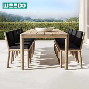 Chất Lượng Hàng Đầu Lâu Dài Tếch Bàn Và Ghế Đặt Thời Tiết Chịu Mài Mòn Ngoài Trời Ăn Uống Đặt Cho Khu Vườn & Hàng Hiên - Product Image 1