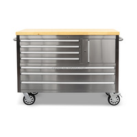 Chariot à outils en acier inoxydable de qualité supérieure avec tiroirs à roulement à billes, anti-traces de doigts, pour plan de travail, robuste, OEM