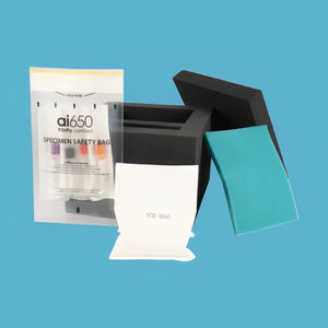 डबल जेब जिपर प्लास्टिक जैव खतरा बायोखतरा चिकित्सा पी पैथोलॉजिकल सील प्रयोगशाला नमूना बैग - Product Image 1