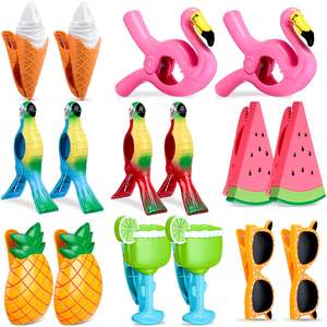 Clips de soporte de toalla de plástico resistentes divertidos al por mayor para playa piscina hogar-edredón manta playa silla Clips - Product Image 4