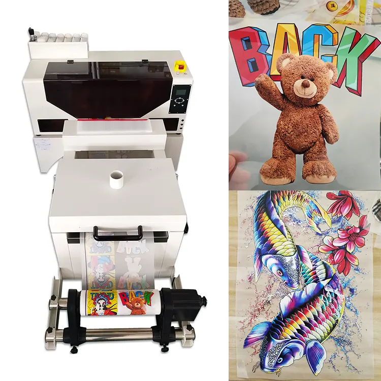 Dtf printer a1 a2 l130 tidak perlu memotong plotter 24 inci DTF300 T shirt PET Film Digital printer & pengocok bubuk transf semua dalam satu