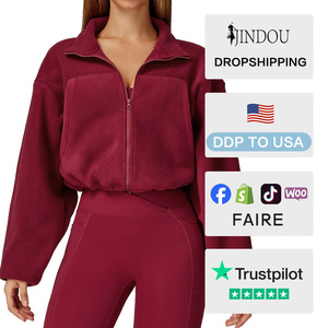 <span class=keywords><strong>Veste</strong></span> d'hiver personnalisée avec logo, col montant, coupe-vent, chaude, en <span class=keywords><strong>velours</strong></span> grainé, avec cordon de serrage, <span class=keywords><strong>veste</strong></span> de sport en <span class=keywords><strong>velours</strong></span> pour femmes - Product Image 2