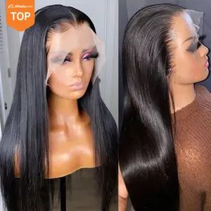 150% 180% Density 13x6 HD Lace Front Human Hair Wig Bone Straight Brazilian Peruvian Virgin Hair Full Lace Wigs For Black Women