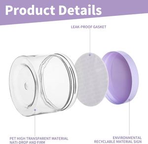 Envase de Plástico Transparente Personalizado para Cosméticos, Exfoliante Corporal, Crema Facial, de Grado Alimenticio, con Tapa, 30ml, 100ml, 4oz, 8oz, 500ml - Product Image 2